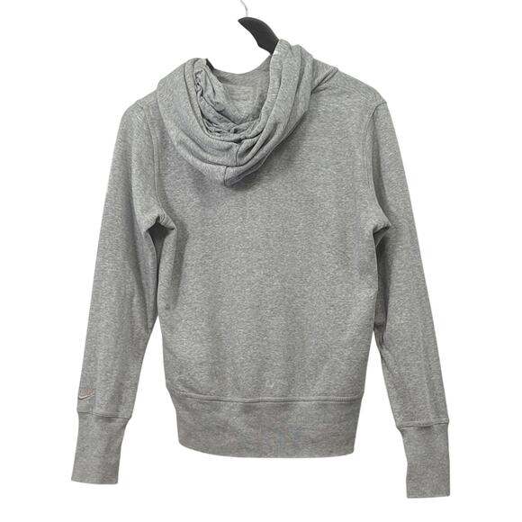 Nike Heather Gray‎ Hoodie Women’s Medium Pullover Sweatshirt Logo Flaws - Picture 2 of 8